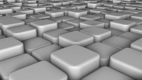 Abstract background of 3d blocks, cubes, box, floor 3d render Stock Illustration