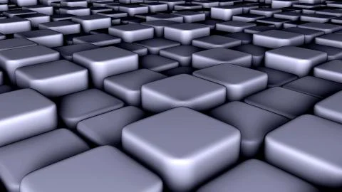 Abstract background of 3d blocks, cubes, box, floor 3d render Stock Illustration
