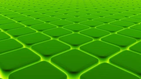 Abstract background of 3d blocks, cubes, green box, floor 3d render Stock Illustration