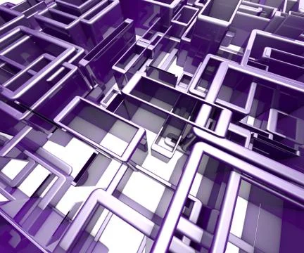 Abstract Background Of 3D Blocks, Cubes, Box, Floor 3D Render Illustrazione stock