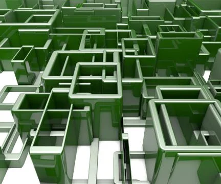 Abstract Background Of 3D Blocks, Cubes, Box, Floor 3D Render Illustrazione stock