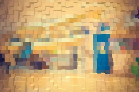 Abstract background of 3d blocks Stock Illustration