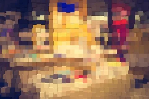 Abstract background of 3d blocks Stock Illustration