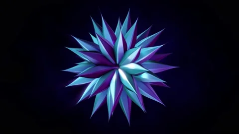Abstract background 3D blue flower shiny structure rotates in space loop Stock Footage 149732714