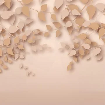 Abstract background with 3D branches and leaves. Vector Stock Illustration