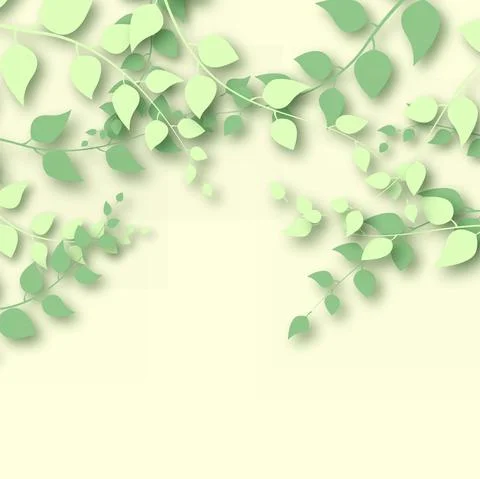 Abstract background with 3D branches and leaves. Vector. Stockillustratie