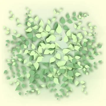 Abstract background with 3D branches and leaves. Vector. Stockillustratie