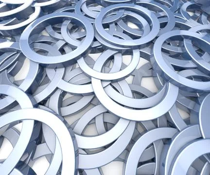 Abstract Background Of 3D circles, rings, Floor 3D Render Illustration