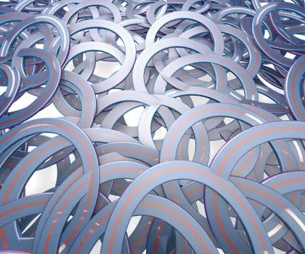 Abstract Background Of 3D circles, rings, Floor 3D Render Illustrazione stock