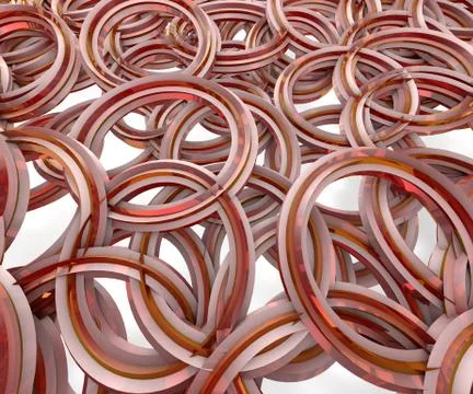 Abstract Background Of 3D circles, rings, Floor 3D Render Illustration