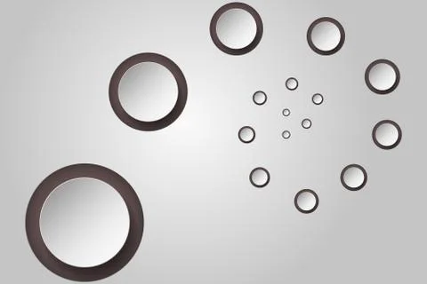 Abstract background with 3D circles in spiral or twist with decreasing size Stock Illustration