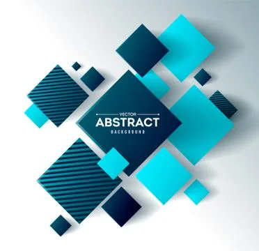 Abstract background with 3d cubes and squares vector illustration Stock Illustration