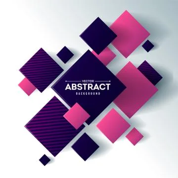 Abstract background with 3d cubes and squares vector illustration Stock Illustration
