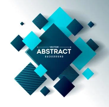 Abstract background with 3d cubes and squares vector illustration Stock Illustration