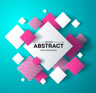 Abstract background with 3d cubes and squares vector illustration Stock Illustration