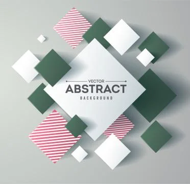 Abstract background with 3d cubes and squares vector illustration Stock Illustration