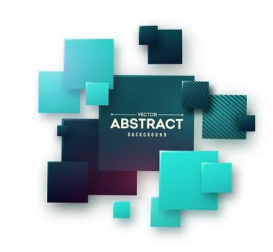 Abstract background with 3d cubes and squares vector illustration Stock Illustration