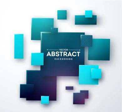 Abstract background with 3d cubes and squares vector illustration Stock Illustration