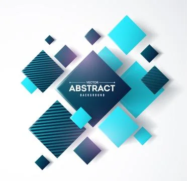 Abstract background with 3d cubes and squares vector illustration Illustrazione stock