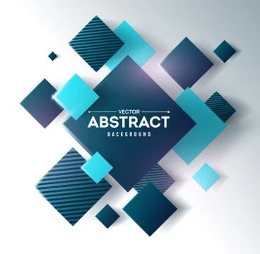 Abstract background with 3d cubes and squares vector illustration Stock Illustration