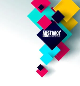 Abstract background with 3d cubes and squares vector illustration Stock Illustration