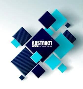 Abstract background with 3d cubes and squares vector illustration Stock Illustration