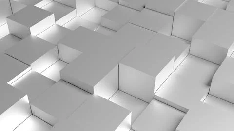 An abstract background of 3D cubes creates the effect of depth and volume. Stock Illustration