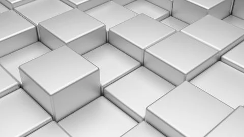 An abstract background of 3D cubes creates the effect of depth and volume. Stock Illustration