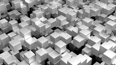 An abstract background of 3D cubes creates the effect of depth and volume. Stock Illustration