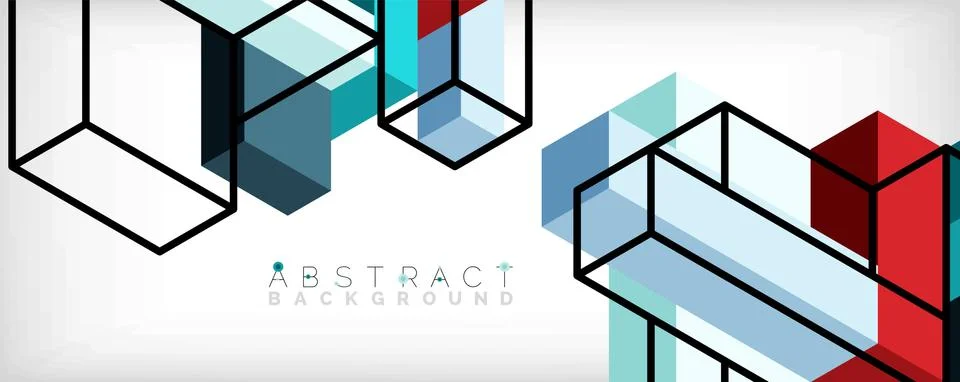 Abstract background. 3d cubes, cubic elements and blocks. Techno or business Illustrazione stock