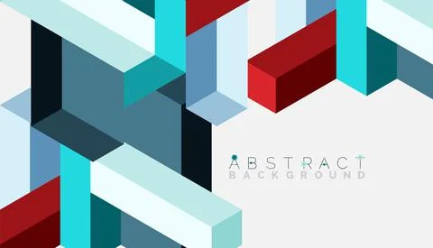 Abstract background. 3d cubes, cubic elements and blocks. Techno or business Stock Illustration