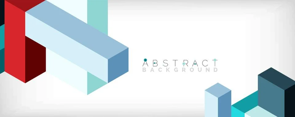 Abstract background. 3d cubes, cubic elements and blocks. Techno or business 库存插图