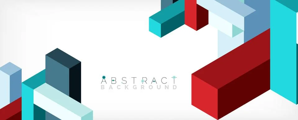 Abstract background. 3d cubes, cubic elements and blocks. Techno or business Stock Illustration