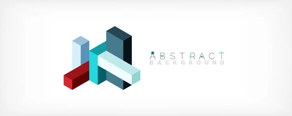 Abstract background. 3d cubes, cubic elements and blocks. Techno or business Illustrazione stock