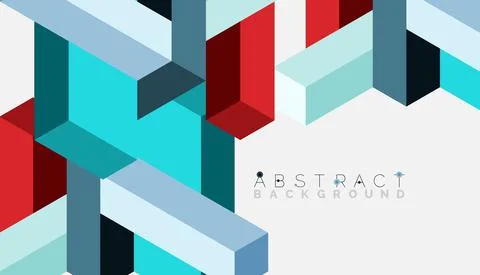 Abstract background. 3d cubes, cubic elements and blocks. Techno or business Stock Illustration