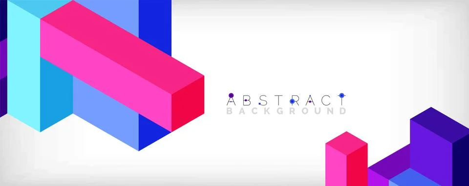 Abstract background. 3d cubes, cubic elements and blocks. Techno or business 스톡 일러스트