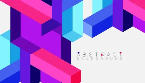 Abstract background. 3d cubes, cubic elements and blocks. Techno or business 库存插图