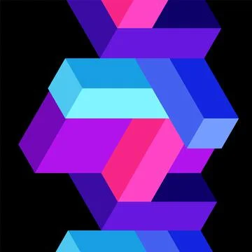 Abstract background. 3d cubes, cubic elements and blocks. Techno or business Illustrazione stock