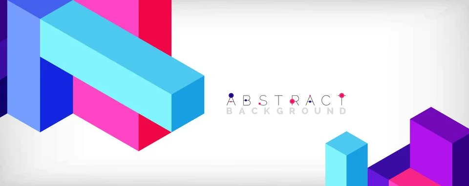 Abstract background. 3d cubes, cubic elements and blocks. Techno or business 스톡 일러스트