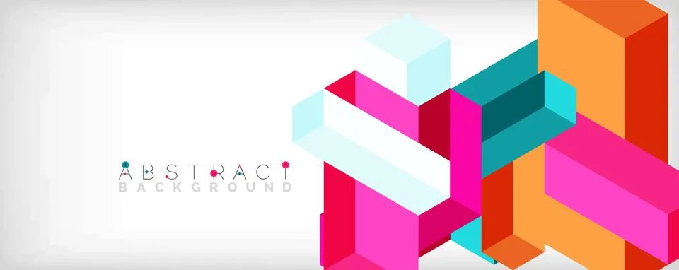 Abstract background. 3d cubes, cubic elements and blocks. Techno or business 스톡 일러스트