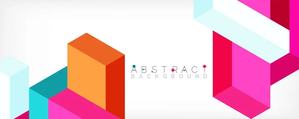 Abstract background. 3d cubes, cubic elements and blocks. Techno or business Illustrazione stock