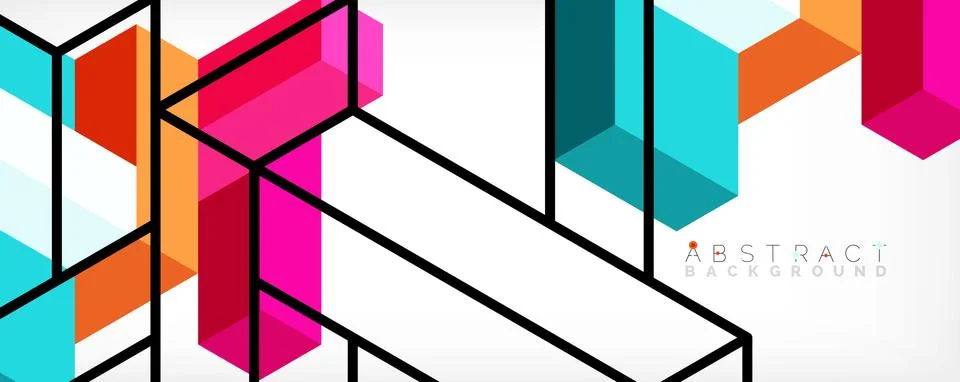 Abstract background. 3d cubes, cubic elements and blocks. Techno or business Illustrazione stock