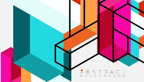 Abstract background. 3d cubes, cubic elements and blocks. Techno or business Illustrazione stock