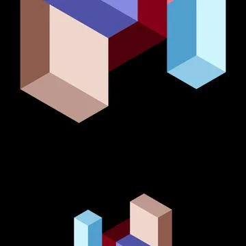 Abstract background. 3d cubes, cubic elements and blocks. Techno or business Illustrazione stock