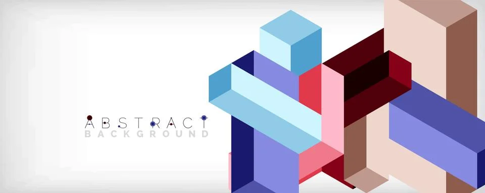 Abstract background. 3d cubes, cubic elements and blocks. Techno or business 库存插图