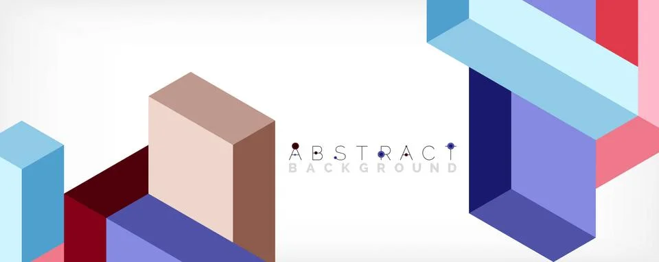 Abstract background. 3d cubes, cubic elements and blocks. Techno or business 스톡 일러스트