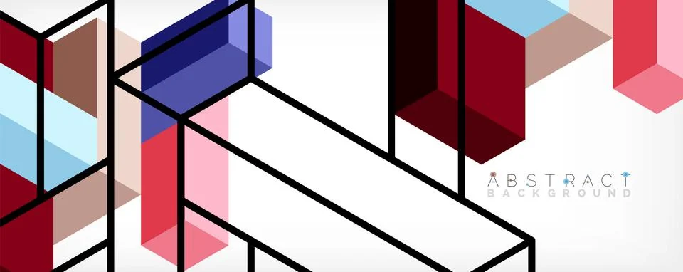 Abstract background. 3d cubes, cubic elements and blocks. Techno or business Illustrazione stock