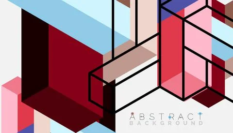 Abstract background. 3d cubes, cubic elements and blocks. Techno or business Illustrazione stock