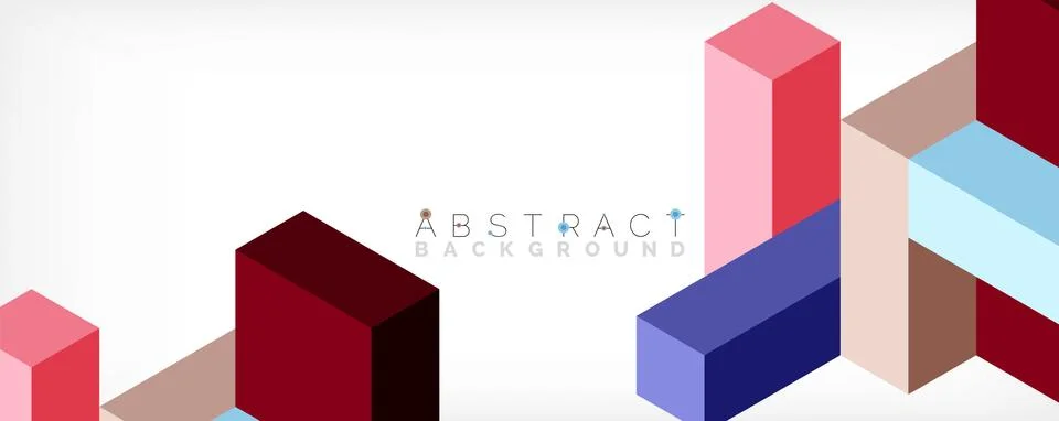 Abstract background. 3d cubes, cubic elements and blocks. Techno or business 스톡 일러스트