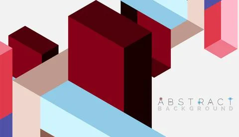 Abstract background. 3d cubes, cubic elements and blocks. Techno or business Stock Illustration